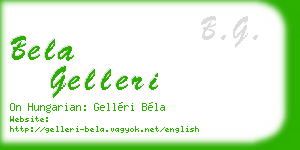 bela gelleri business card